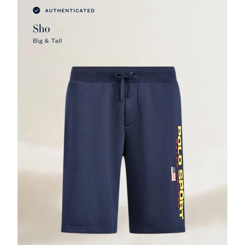 Polo Sport Ralph Lauren Fleece Shorts Navy Blue Big & Tall Men's Size 5XLT NWT